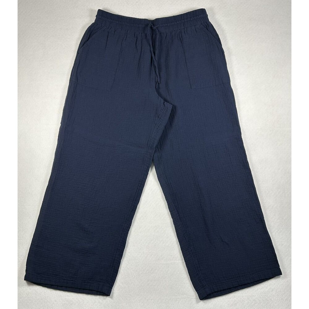 Style & Co. Women’s Navy Blue Gauze Wide Leg Pants Size Large